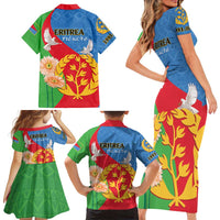 Eritrea Independence Day Family Matching Short Sleeve Bodycon Dress and Hawaiian Shirt Eritrean Olive Branches 33rd Anniversary - Wonder Print Shop