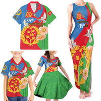 Eritrea Independence Day Family Matching Tank Maxi Dress and Hawaiian Shirt Eritrean Olive Branches 33rd Anniversary - Wonder Print Shop