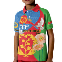 Eritrea Independence Day Kid Polo Shirt Eritrean Olive Branches 33rd Anniversary - Wonder Print Shop