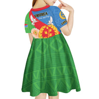 Eritrea Independence Day Kid Short Sleeve Dress Eritrean Olive Branches 33rd Anniversary - Wonder Print Shop