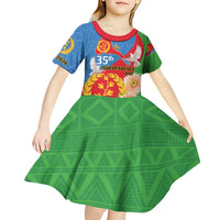 Eritrea Independence Day Kid Short Sleeve Dress Eritrean Olive Branches 33rd Anniversary - Wonder Print Shop