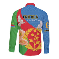 Eritrea Independence Day Long Sleeve Button Shirt Eritrean Olive Branches 33rd Anniversary - Wonder Print Shop