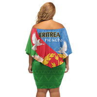Eritrea Independence Day Off Shoulder Short Dress Eritrean Olive Branches 33rd Anniversary - Wonder Print Shop
