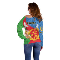 Eritrea Independence Day Off Shoulder Sweater Eritrean Olive Branches 33rd Anniversary - Wonder Print Shop