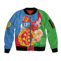 Eritrea Independence Day Sleeve Zip Bomber Jacket Eritrean Olive Branches 33rd Anniversary - Wonder Print Shop