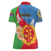 Eritrea Independence Day Women Polo Shirt Eritrean Olive Branches 33rd Anniversary - Wonder Print Shop