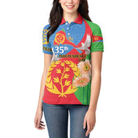 Eritrea Independence Day Women Polo Shirt Eritrean Olive Branches 33rd Anniversary - Wonder Print Shop