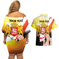 Personalised Georgia Couples Matching Off Shoulder Short Dress and Hawaiian Shirt Happy 106 Years Of Independence - Wonder Print Shop