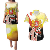 Personalised Georgia Couples Matching Puletasi and Hawaiian Shirt Happy 106 Years Of Independence - Wonder Print Shop