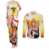 Personalised Georgia Couples Matching Tank Maxi Dress and Long Sleeve Button Shirt Happy 106 Years Of Independence - Wonder Print Shop