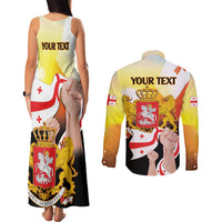 Personalised Georgia Couples Matching Tank Maxi Dress and Long Sleeve Button Shirt Happy 106 Years Of Independence - Wonder Print Shop