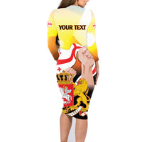 Personalised Georgia Family Matching Long Sleeve Bodycon Dress and Hawaiian Shirt Happy 106 Years Of Independence - Wonder Print Shop