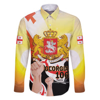 Personalised Georgia Family Matching Off The Shoulder Long Sleeve Dress and Hawaiian Shirt Happy 106 Years Of Independence - Wonder Print Shop