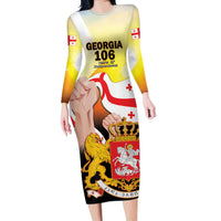 Personalised Georgia Long Sleeve Bodycon Dress Happy 106 Years Of Independence - Wonder Print Shop