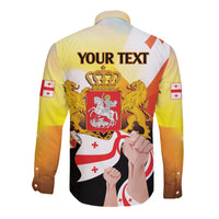 Personalised Georgia Long Sleeve Button Shirt Happy 106 Years Of Independence - Wonder Print Shop