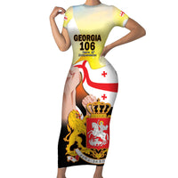 Personalised Georgia Short Sleeve Bodycon Dress Happy 106 Years Of Independence - Wonder Print Shop