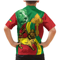 Ethiopia National Day Family Matching Mermaid Dress and Hawaiian Shirt Ethiopia Lion of Judah African Pattern - Wonder Print Shop