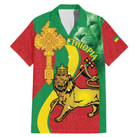 Ethiopia National Day Family Matching Mermaid Dress and Hawaiian Shirt Ethiopia Lion of Judah African Pattern - Wonder Print Shop