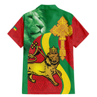 Ethiopia National Day Family Matching Mermaid Dress and Hawaiian Shirt Ethiopia Lion of Judah African Pattern - Wonder Print Shop