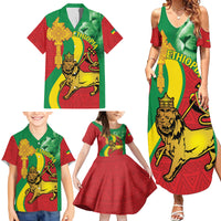 Ethiopia National Day Family Matching Summer Maxi Dress and Hawaiian Shirt Ethiopia Lion of Judah African Pattern - Wonder Print Shop