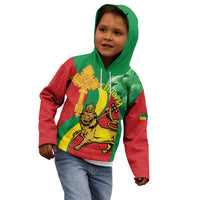 Ethiopia National Day Kid Hoodie Ethiopia Lion of Judah African Pattern - Wonder Print Shop