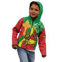 Ethiopia National Day Kid Hoodie Ethiopia Lion of Judah African Pattern - Wonder Print Shop