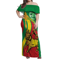 Ethiopia National Day Off Shoulder Maxi Dress Ethiopia Lion of Judah African Pattern - Wonder Print Shop