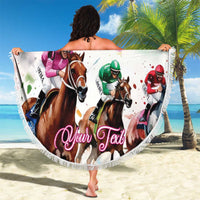 Personalized Kentucky Horse Racing Beach Blanket 151st Anniversary Run For The Roses