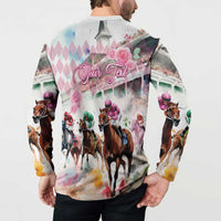 Personalized Kentucky Horse Racing Button Sweatshirt 151st Anniversary Run For The Roses