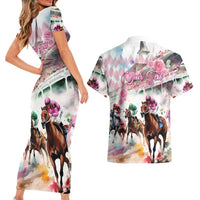 Personalized Kentucky Horse Racing Couples Matching Short Sleeve Bodycon Dress and Hawaiian Shirt 151st Anniversary Run For The Roses