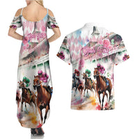 Personalized Kentucky Horse Racing Couples Matching Summer Maxi Dress and Hawaiian Shirt 151st Anniversary Run For The Roses
