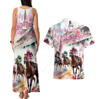Personalized Kentucky Horse Racing Couples Matching Tank Maxi Dress and Hawaiian Shirt 151st Anniversary Run For The Roses