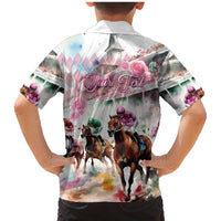 Personalized Kentucky Horse Racing Family Matching Mermaid Dress and Hawaiian Shirt 151st Anniversary Run For The Roses