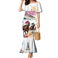 Personalized Kentucky Horse Racing Family Matching Mermaid Dress and Hawaiian Shirt 151st Anniversary Run For The Roses