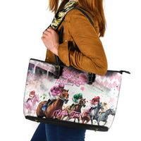 Personalized Kentucky Horse Racing Leather Tote Bag 151st Anniversary Run For The Roses
