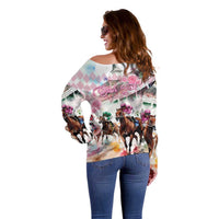 Personalized Kentucky Horse Racing Off Shoulder Sweater 151st Anniversary Run For The Roses