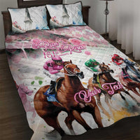 Personalized Kentucky Horse Racing Quilt Bed Set 151st Anniversary Run For The Roses