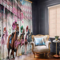 Personalized Kentucky Horse Racing Window Curtain 151st Anniversary Run For The Roses