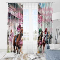 Personalized Kentucky Horse Racing Window Curtain 151st Anniversary Run For The Roses