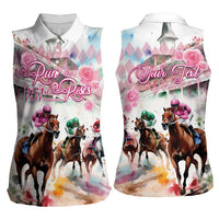 Personalized Kentucky Horse Racing Women Sleeveless Polo Shirt 151st Anniversary Run For The Roses