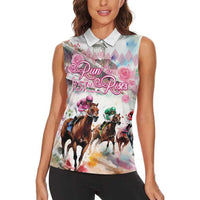Personalized Kentucky Horse Racing Women Sleeveless Polo Shirt 151st Anniversary Run For The Roses