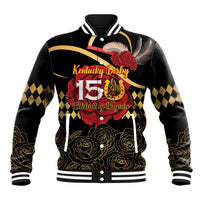 Kentucky Horse Racing Baseball Jacket Celebrating 151 Years Horseshoe With Roses