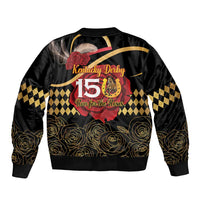 Kentucky Horse Racing Bomber Jacket Celebrating 151 Years Horseshoe With Roses