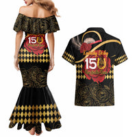 Kentucky Horse Racing Couples Matching Mermaid Dress and Hawaiian Shirt Celebrating 151 Years Horseshoe With Roses