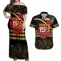 Kentucky Horse Racing Couples Matching Off Shoulder Maxi Dress and Hawaiian Shirt Celebrating 151 Years Horseshoe With Roses