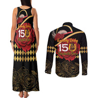Kentucky Horse Racing Couples Matching Tank Maxi Dress and Long Sleeve Button Shirt Celebrating 151 Years Horseshoe With Roses