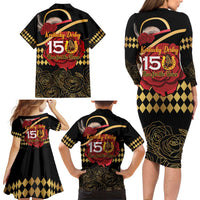 Kentucky Horse Racing Family Matching Long Sleeve Bodycon Dress and Hawaiian Shirt Celebrating 151 Years Horseshoe With Roses
