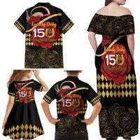 Kentucky Horse Racing Family Matching Off Shoulder Maxi Dress and Hawaiian Shirt Celebrating 151 Years Horseshoe With Roses