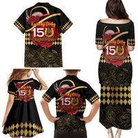 Kentucky Horse Racing Family Matching Puletasi and Hawaiian Shirt Celebrating 151 Years Horseshoe With Roses