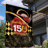 Kentucky Horse Racing Garden Flag Celebrating 151 Years Horseshoe With Roses